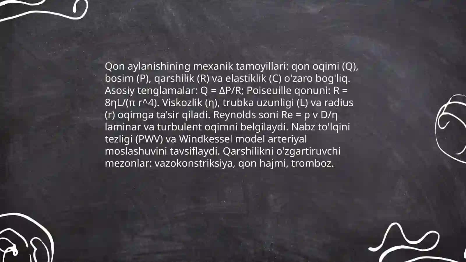 Qon aylanishining mexanik va elektrik modellari. Bosimni naylar orqali tarqalish qonuniyatlari 3