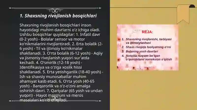 Shaxsning rivojlanishi, tarbiyasi va ijtimoiylashuvi 3