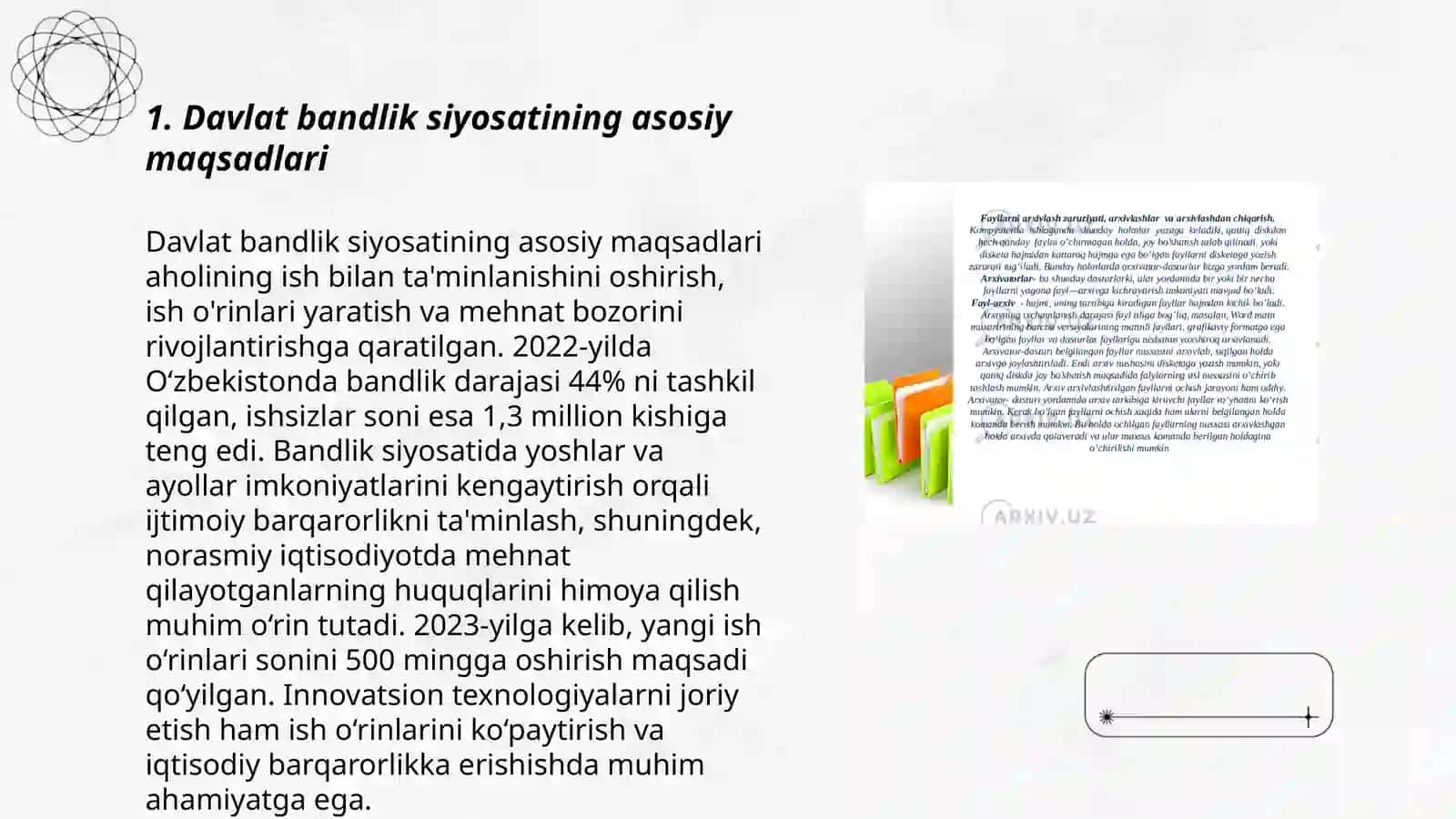 Davlatning bandlik siyosati va aholini ish bilan ta'minlash 3