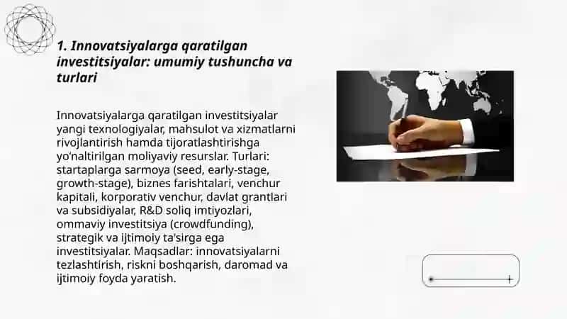 Innovatsiyalarga qaratilgan investitsiyalar 3