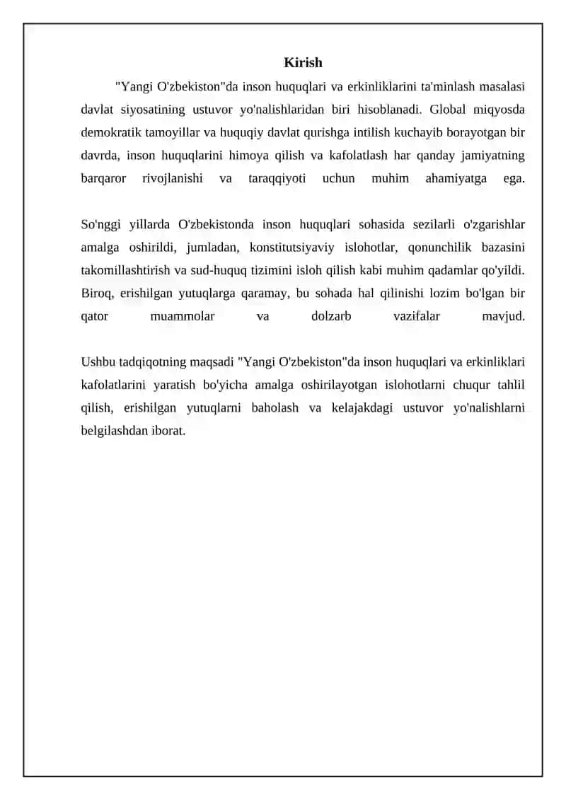 Yangi O'zbekistonda inson haq huquqlari va erkinliklari kafolati yaratilishi 3