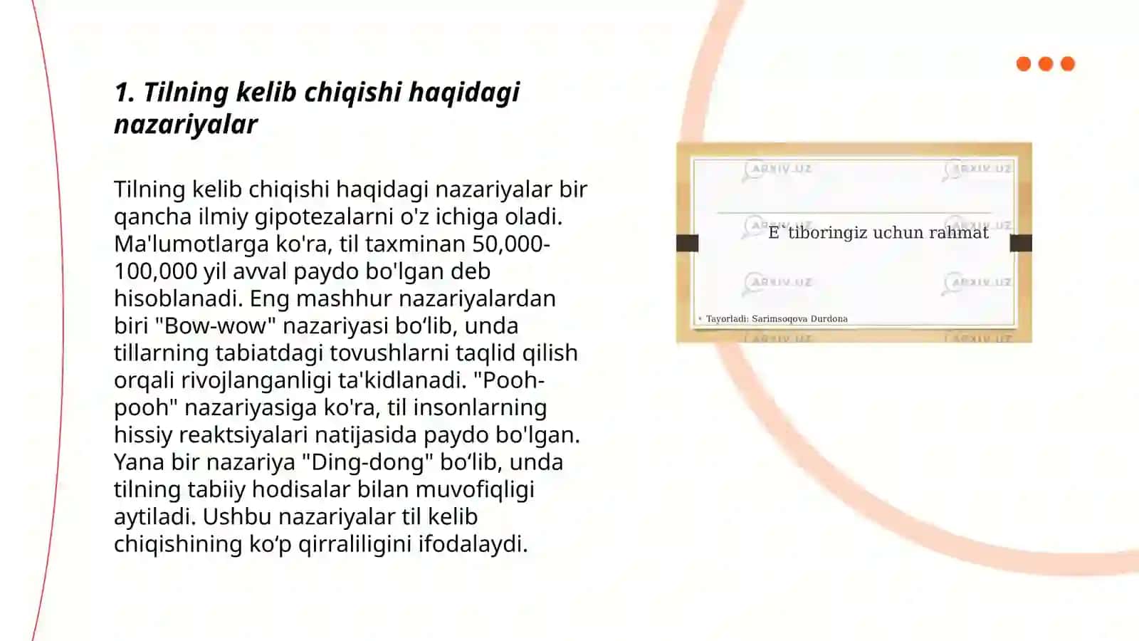 Tilning paydo bo‘lishi to‘g‘risidagi nazariyalar 3