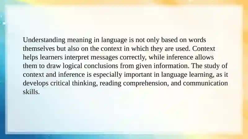 Context and Inference 3