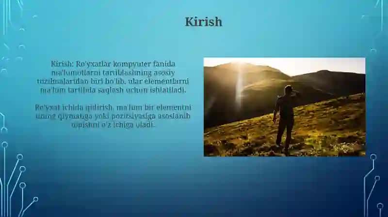 Ro'yxatlarni o'chirish va qidirish 3