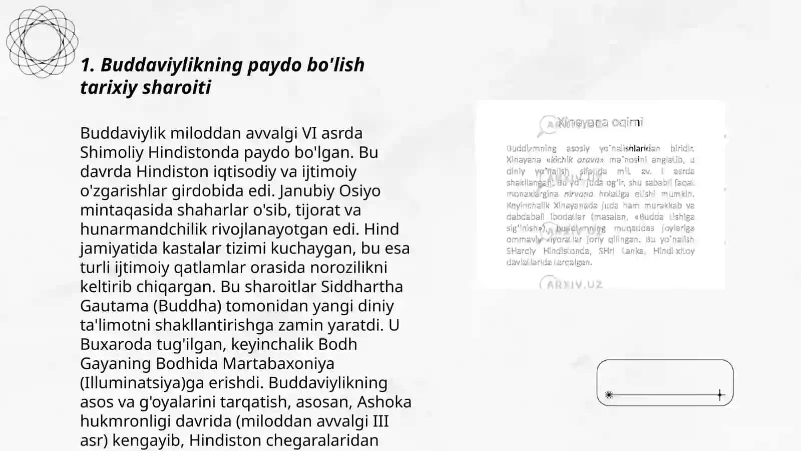 Buddaviylik dinining paydo bo'lish tarixi, asosiy tamoyillari, oqimlari va manbalari 3