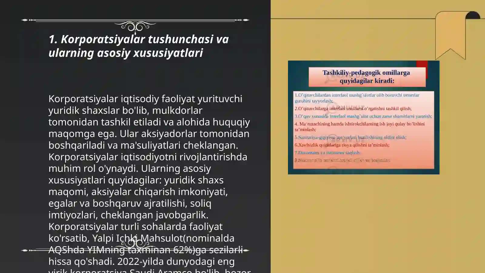 Korporatsiyalarning tashkiliy huquqiy kòrinishlari va ularni boshqarish 3