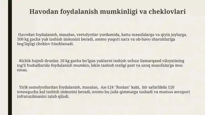 Xom ashyoni tashishda ishlatiladigan transport vositalari 3
