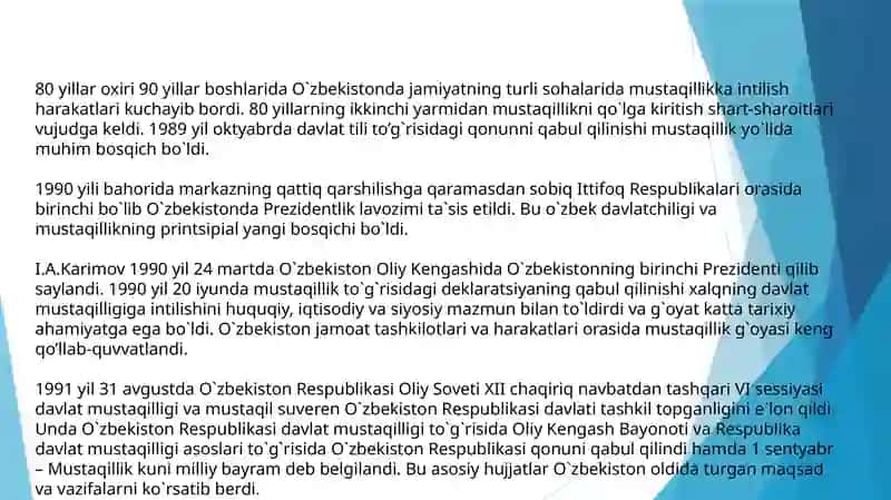 Mustaqillikka erishish davrining tarixiy ahamiyati 3