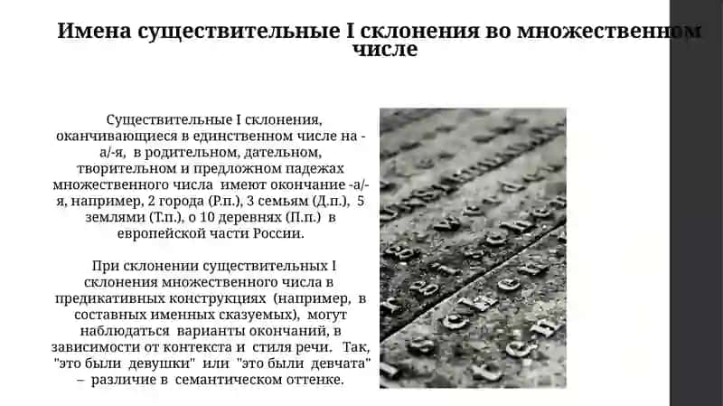 Множественное число имен существительных 3