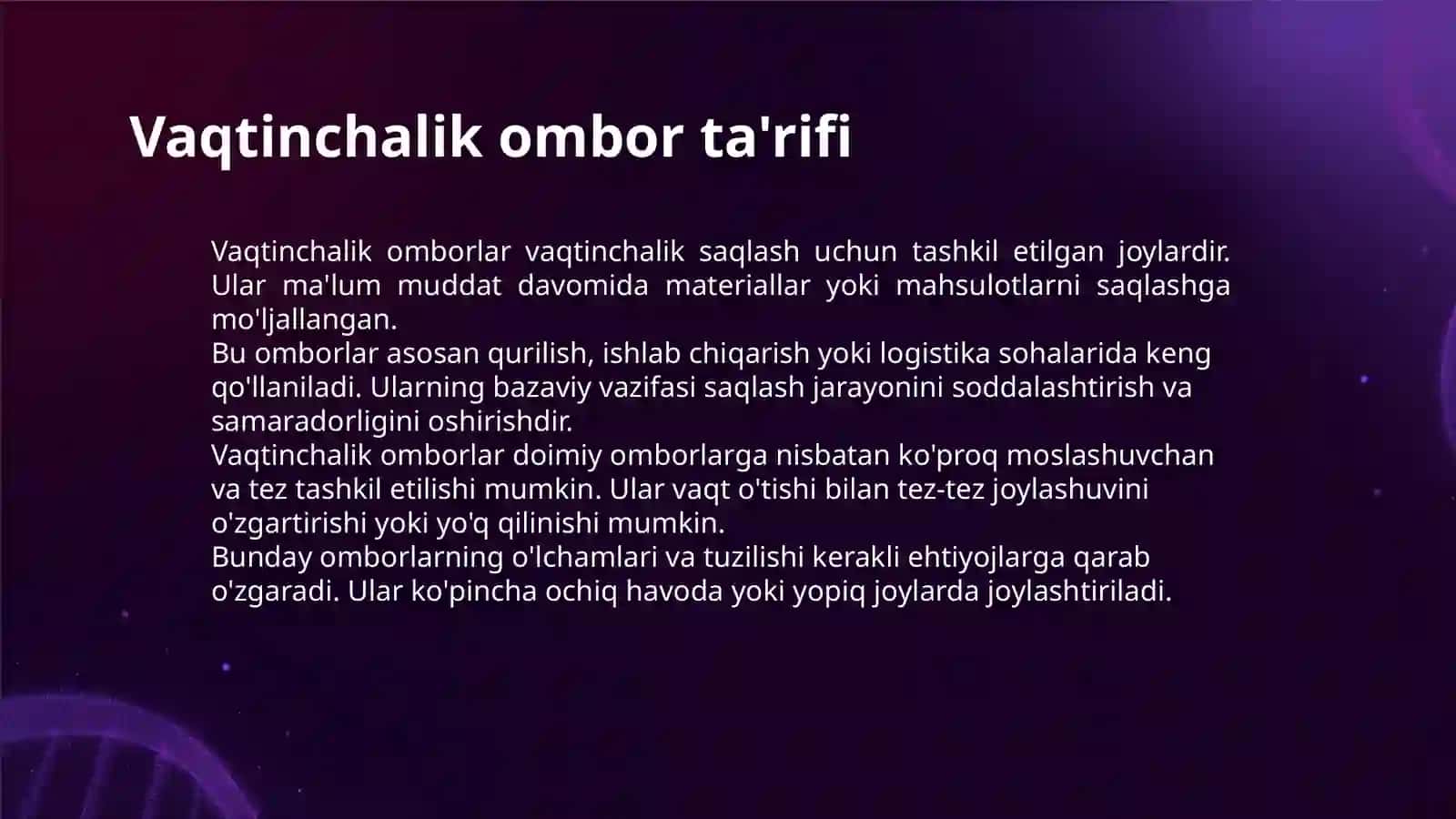 VAQTINCHALIK OMBORLAR, XANDAK VA UYUMLAR MAYDONINI HISOBLASH 3