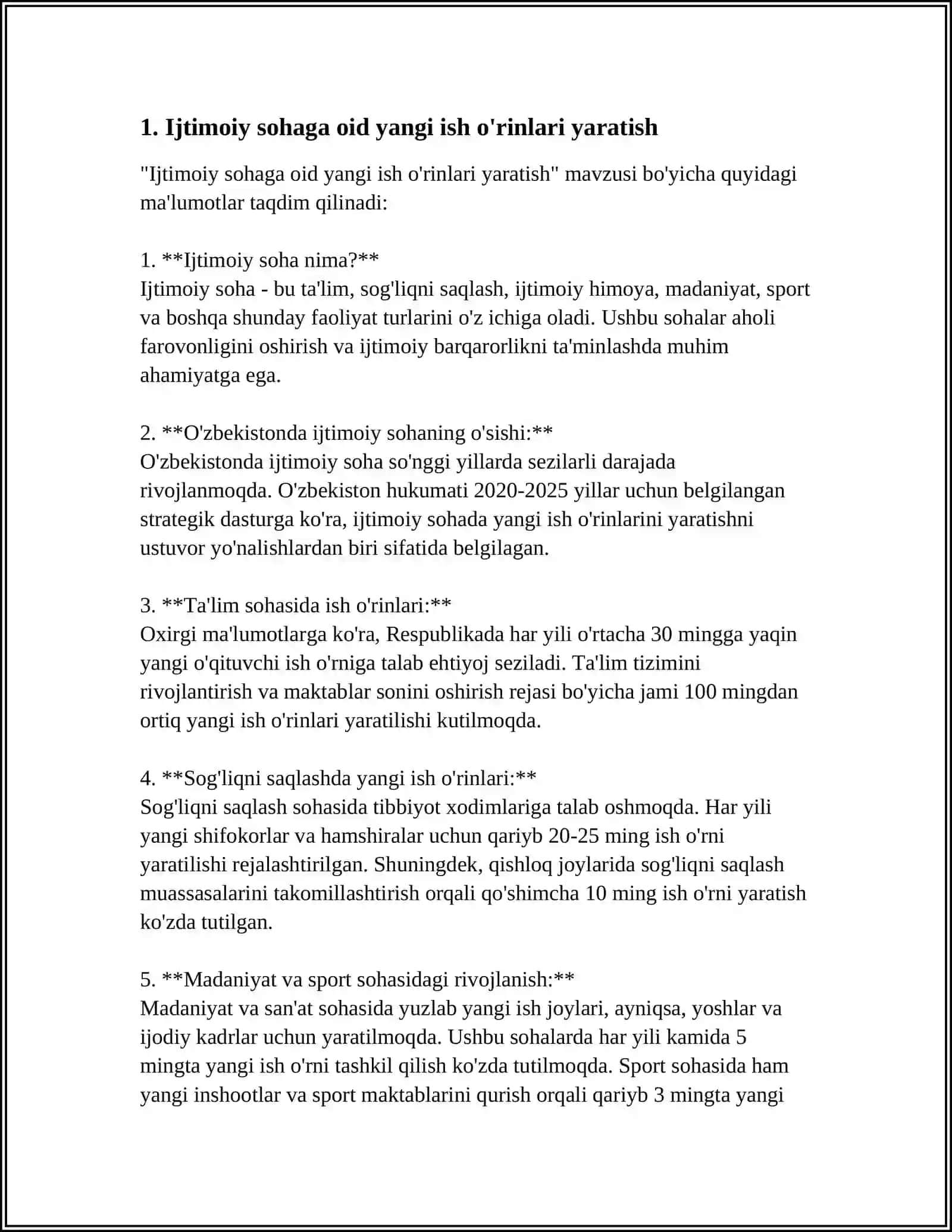 IJTIMOIY SOHANI RIVOJLANTIRISHGA YOʻNALTIRILGAN AHOLI BANDLIGI VA REAL DAROMADNING ORTIB BORISHI 3