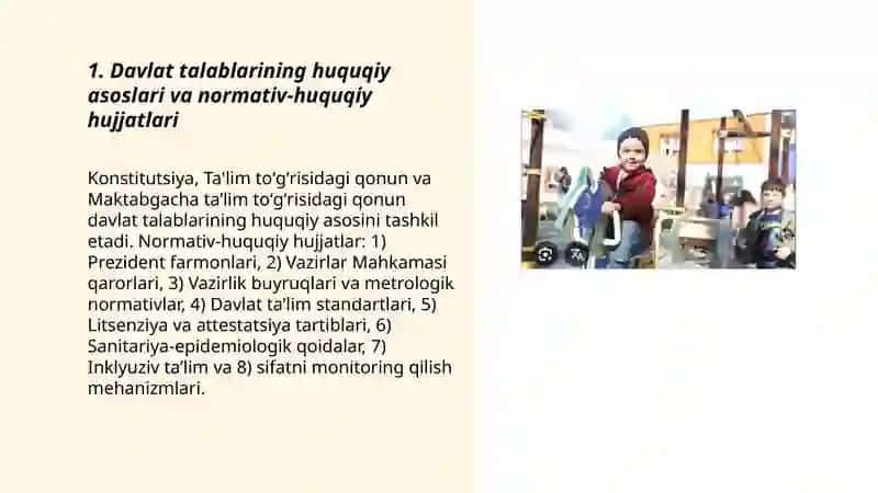 Davlat talablarining huquqiy asoslari va normativ-huquqiy hujjatlari 3