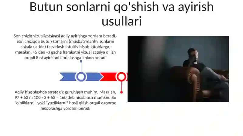 Butun sonlar ustida arifmetik amallar bajarishning og'zaki usullari 3