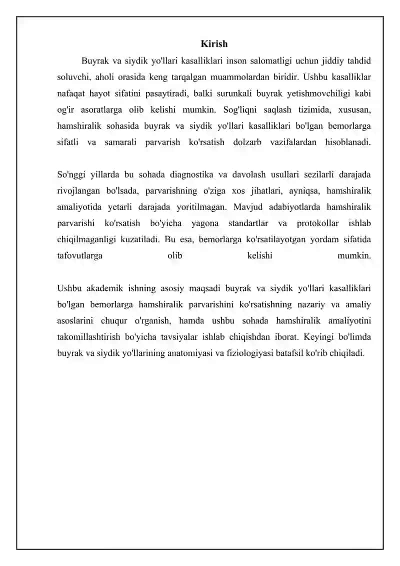 Buyrak va siydik yo'llari kasalliklarida bemorlarni parvarishi 3