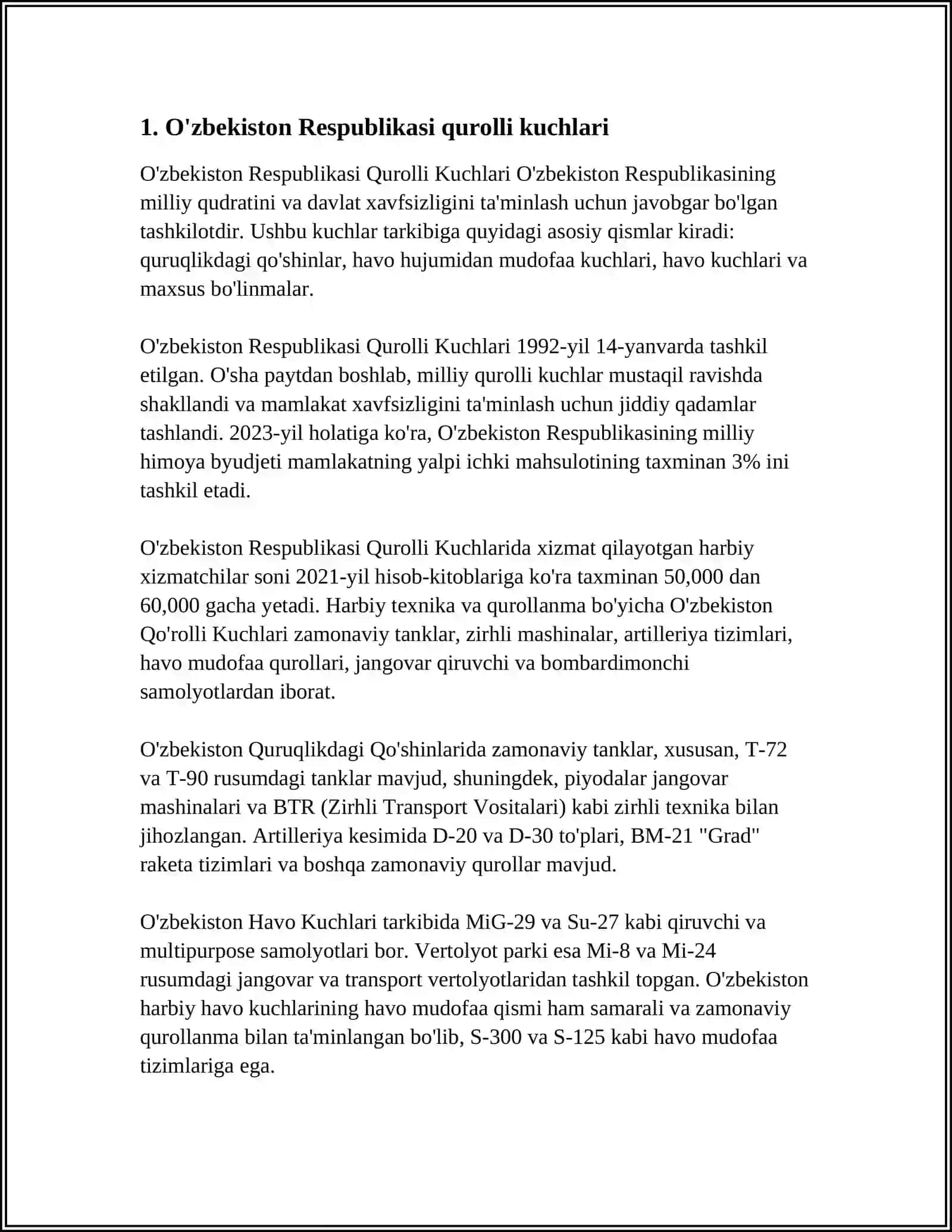 O'ZBEKISTON RESPUBLIKASI MUDOFAA QOBILYATI 3