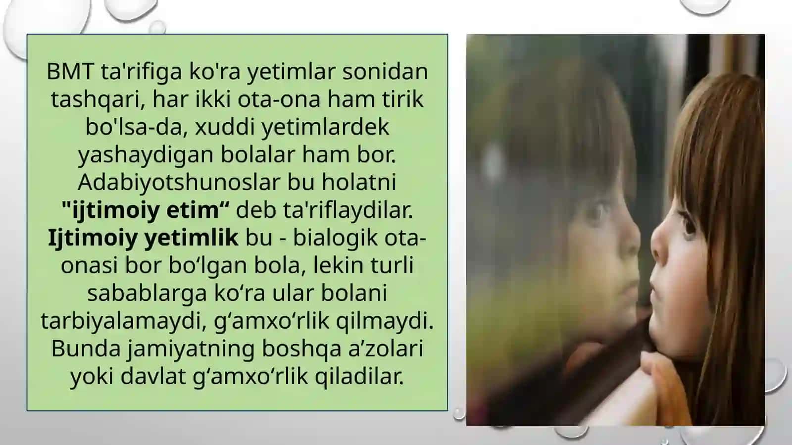 Yetim va ota-ona qaramogʻisiz qolgan bolalarni ijtimoiy himoyalash 3