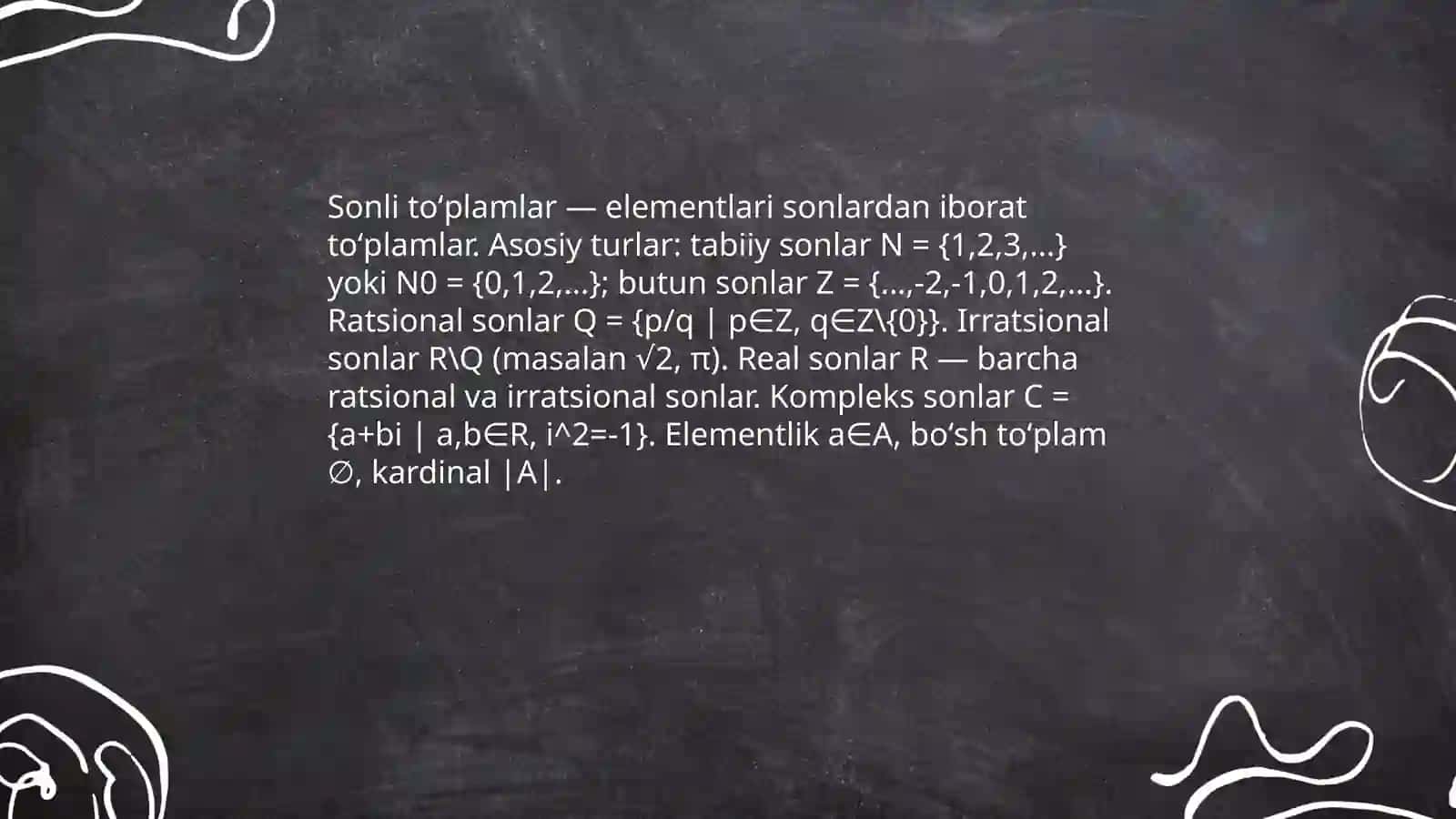 Sonli toʻplamlar haqida malumot 3