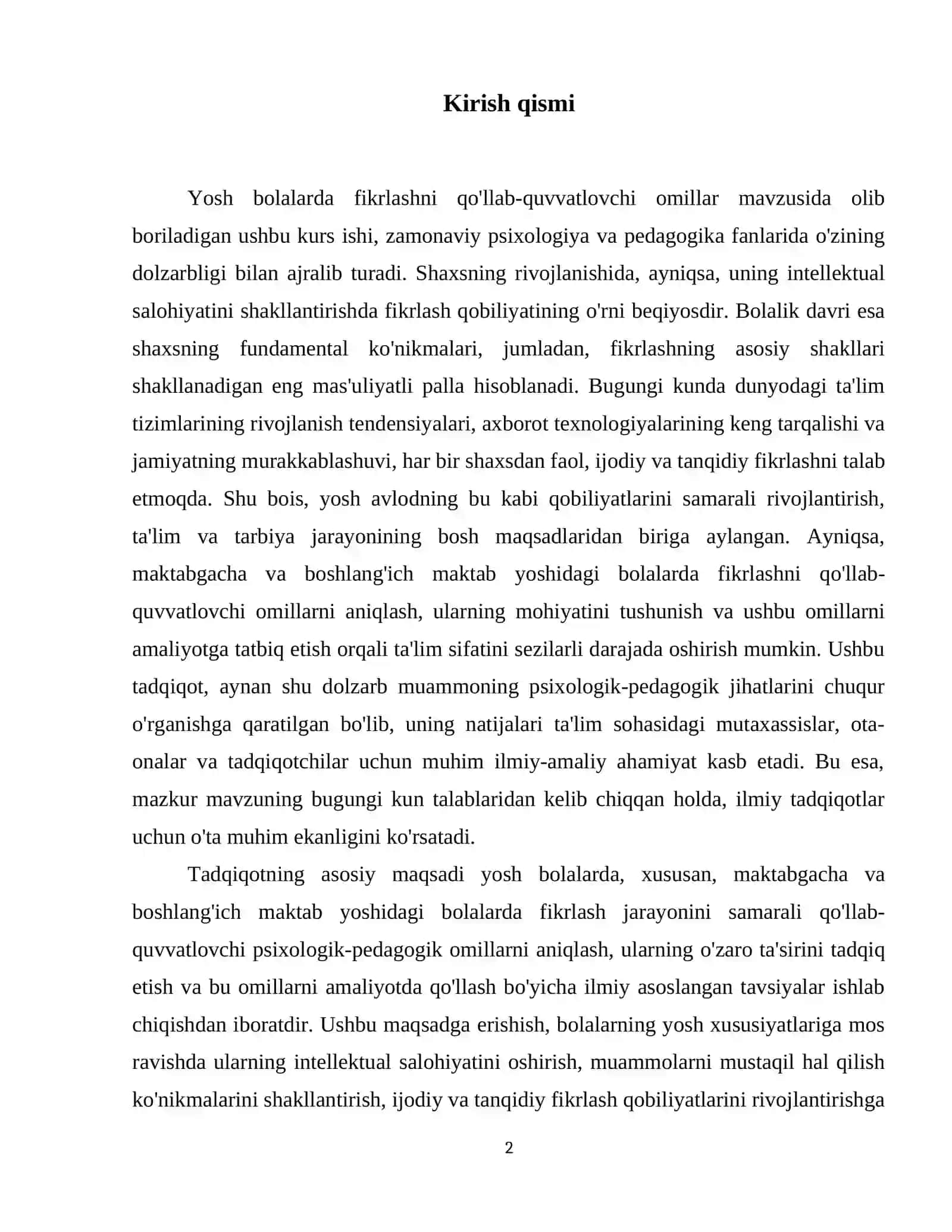 Yosh bolalar da fikrlashni qo'llab quvvatlovchi omillar 3