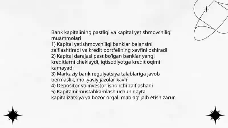 Bank tizimi rivojlantirish muammolari 3