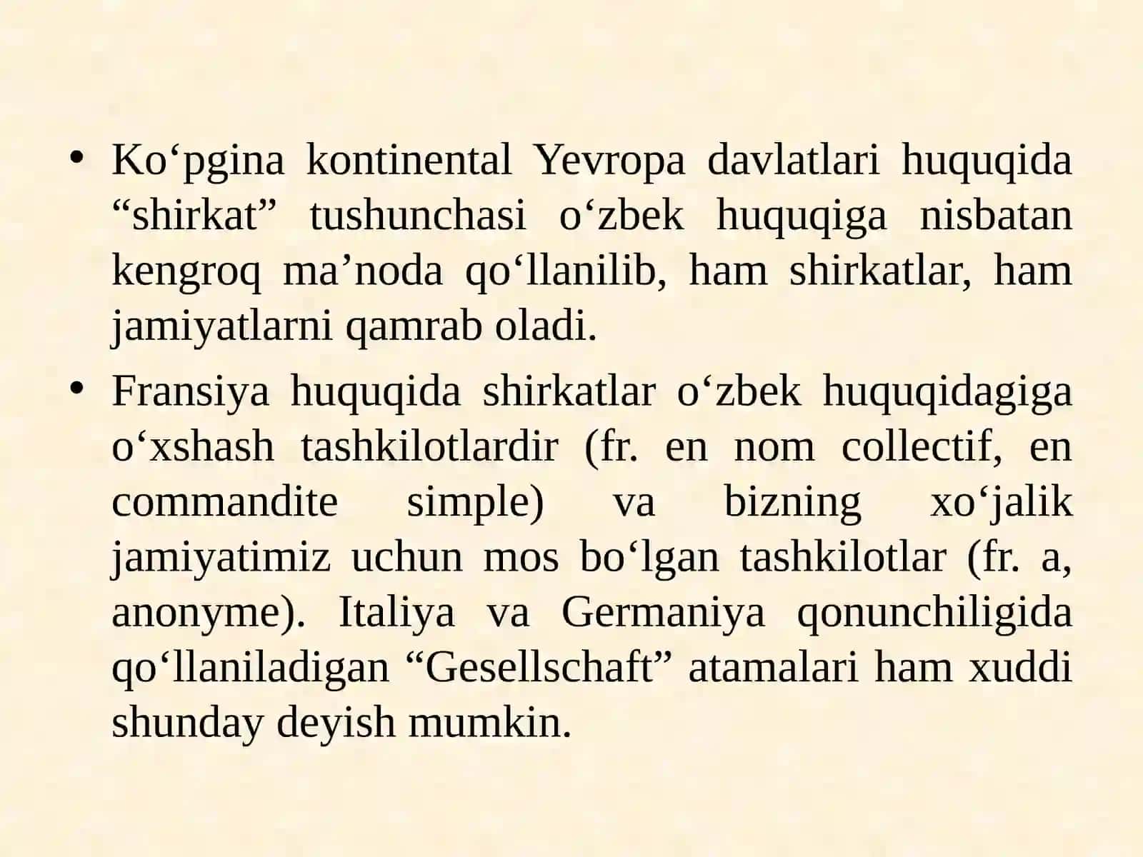 Chetellar da tadbirkorlik faoliyatining korporativ shakllari (korporatsiyalar) 3