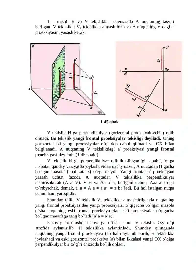 Proektsiya tekisliklarini almashtirish usuli 3