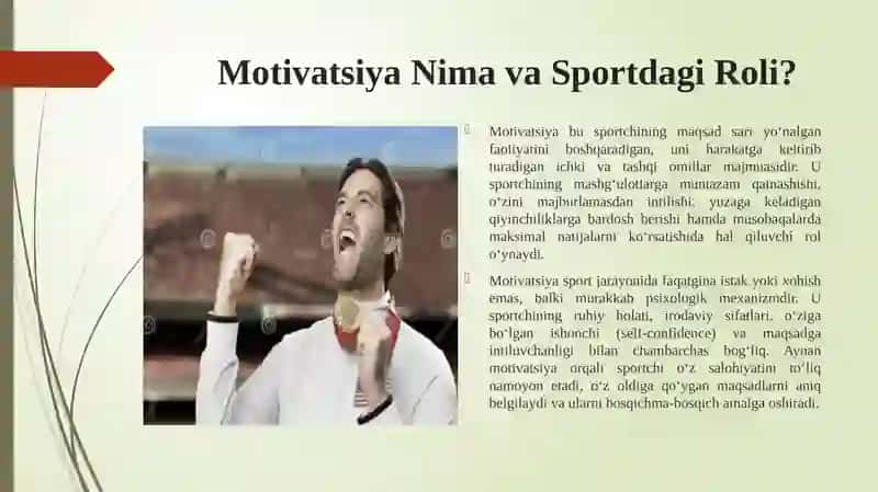 Sportchilarda motivatsiyani shakllantirish usullari 3