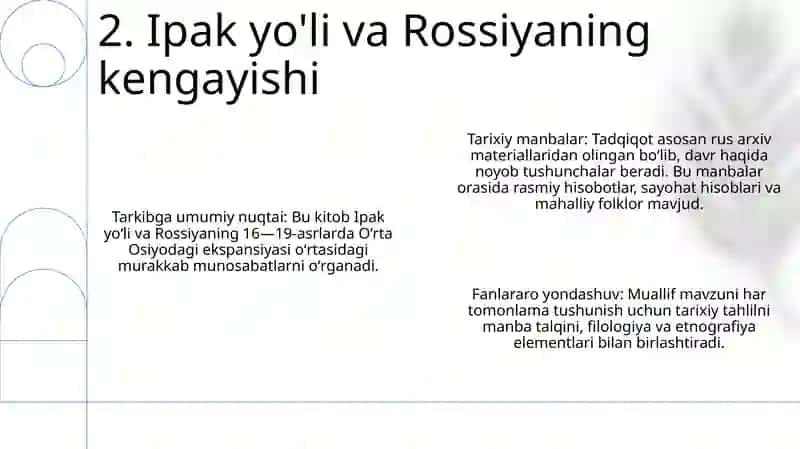 O'Rta Osiyoning Xvi Xix Asrning Birinchi Yarmi Tarixiga Oid Rus Tilling Manbalar 3