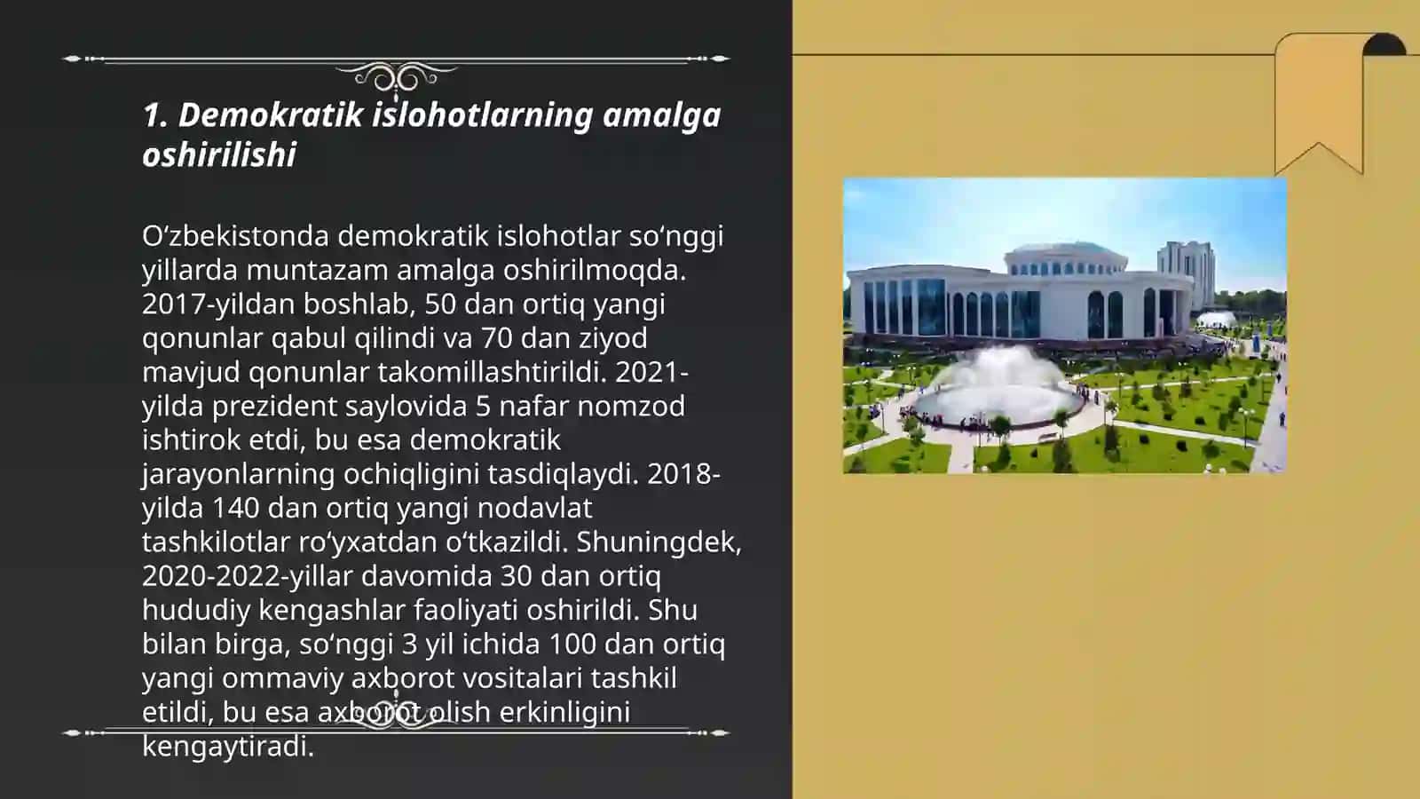 Mustaqillik yillarida davlat boshqaruvi tizimida amalga oshirilgan islohotlar 3
