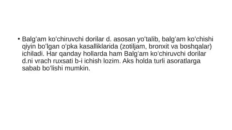 Balg`am ko`chiruvchi dorilar 3