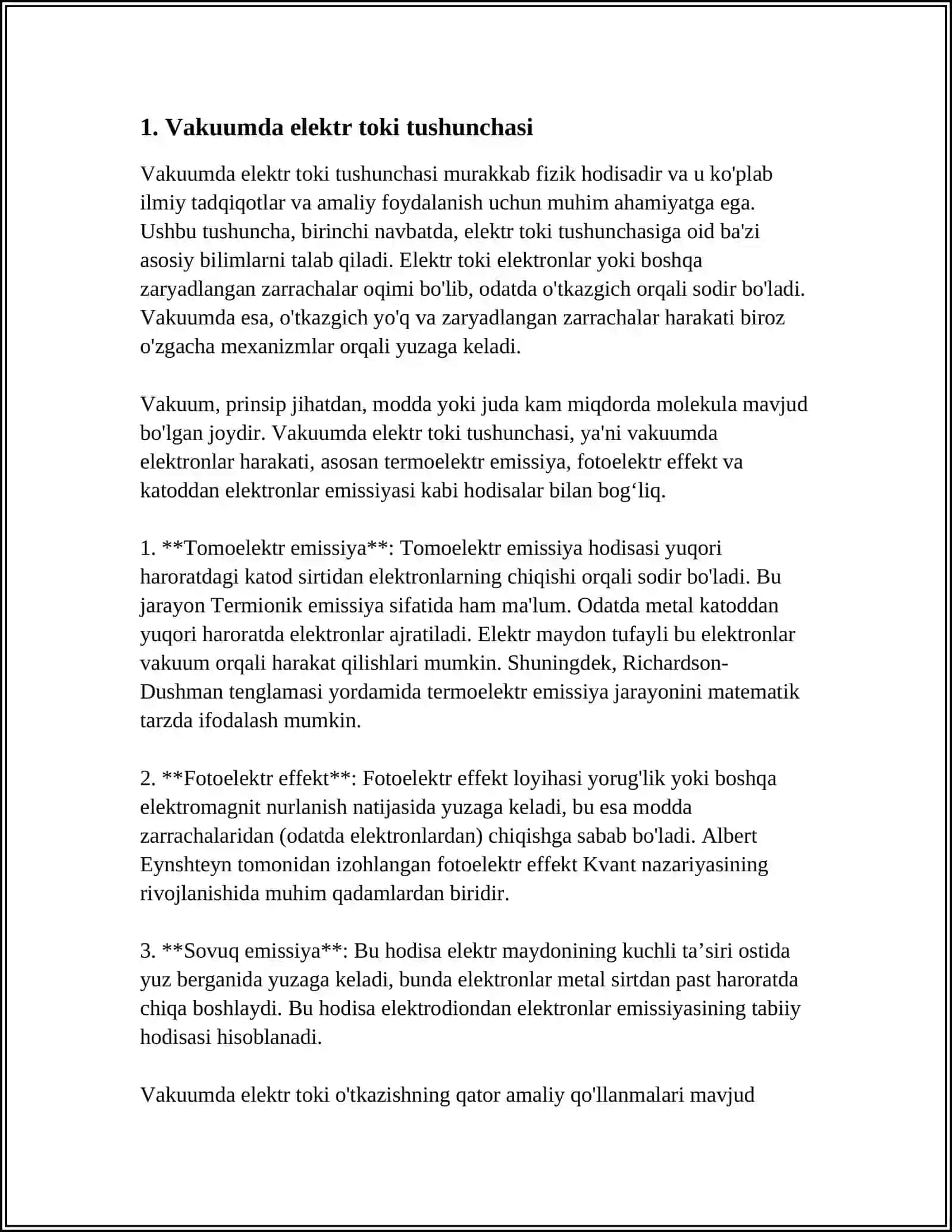 VAKUUMDA ELEKTR TOKI. KATOD NURLARI 3