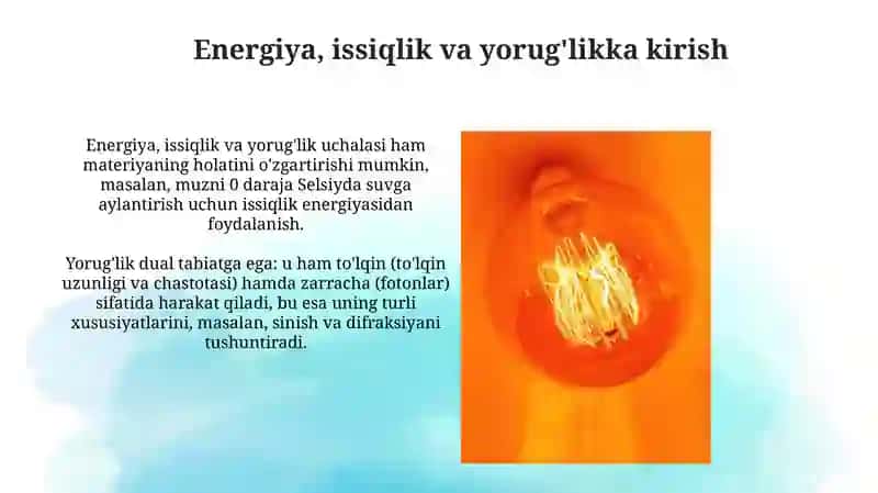 Energiya Issiqlik va yoruģlik 3