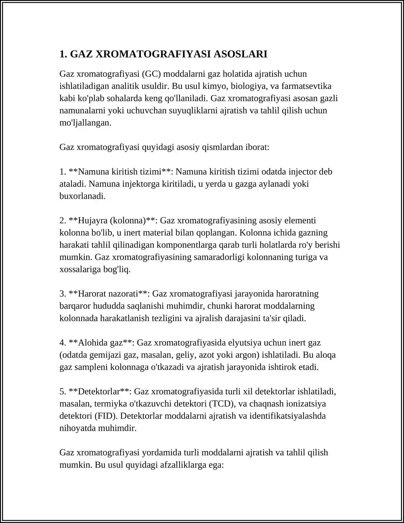GAZ SIMON VA GAZ SUYUQLIK XROMOTOGRAFIK USULLARI 3