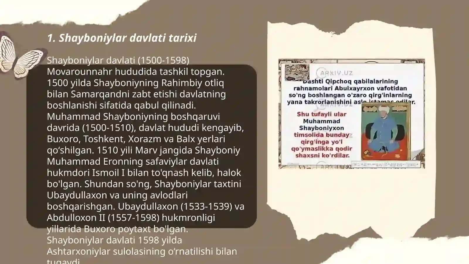 Shayboniylar Davlati Tarixi 3