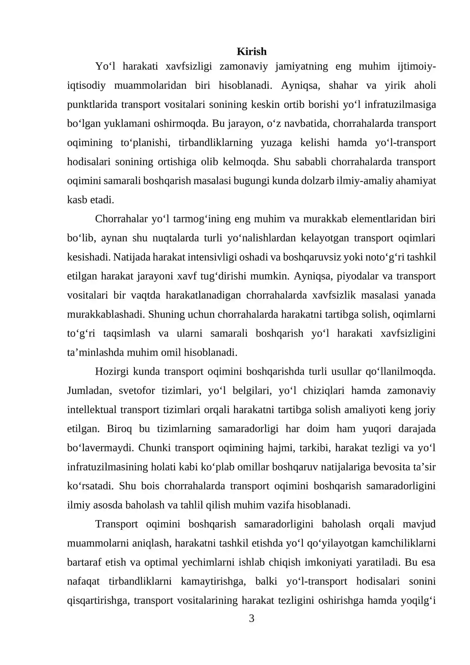 Chorraxalarda transport oqimini boshqarish 3