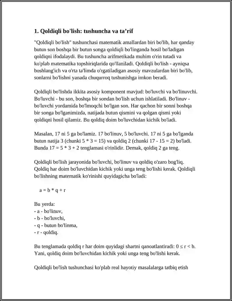 Qoldiqli bolish 3