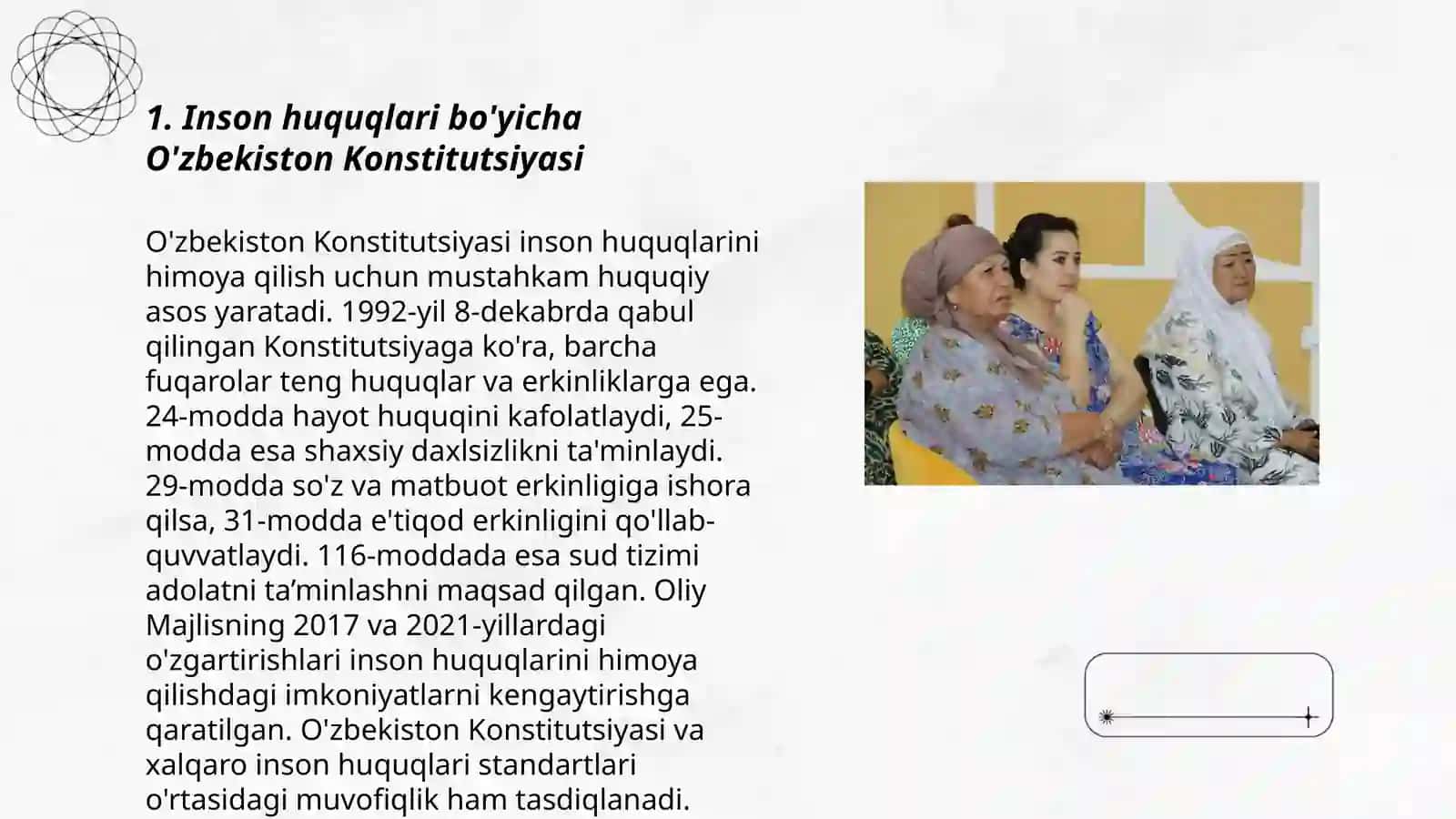 O‘zbekistonda inson huquqlari va erkinliklari kafolatining yaratilishi 3