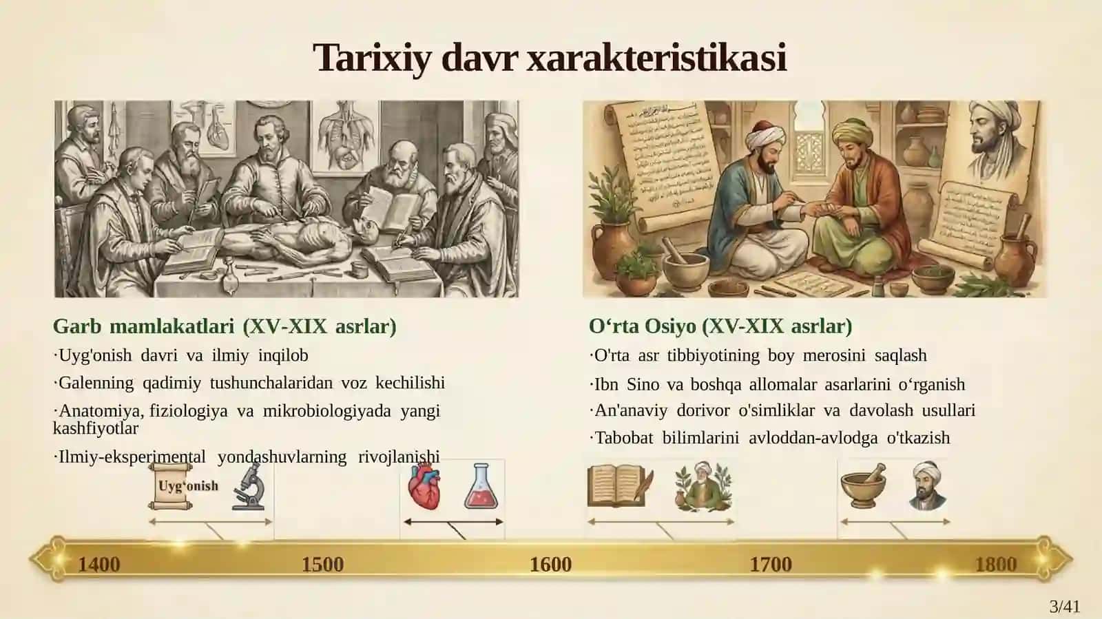XV asrdan XIX asrgacha G'arb mamlakatlar va O'rta Osiyo tibbiyoti 3
