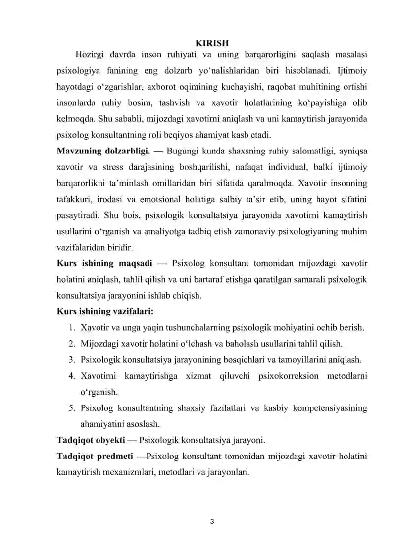 PSIXOLOG KONSULTANT TOMONIDAN MIJOZDAGI XAVOTIRNI KONSULTATSIYA QILISH 3