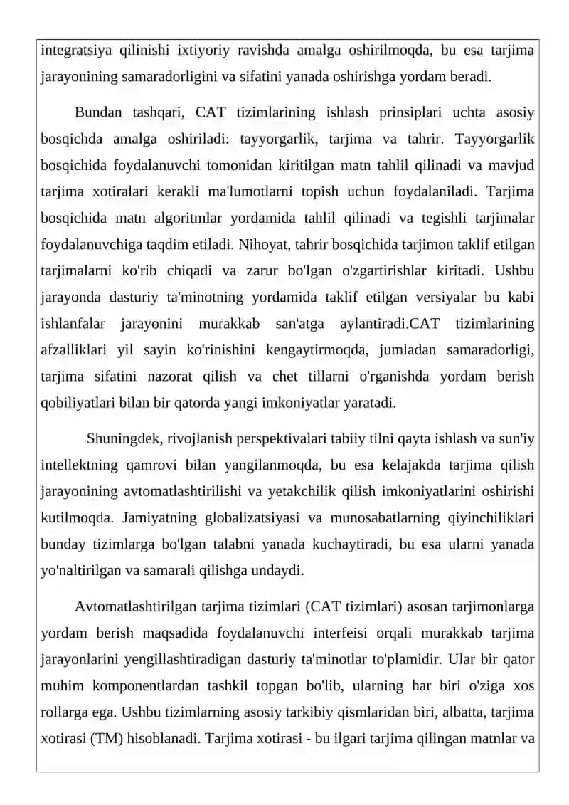 Avtomatlashtirilgan tarjima tizimlari (CAT tizimlari) 3