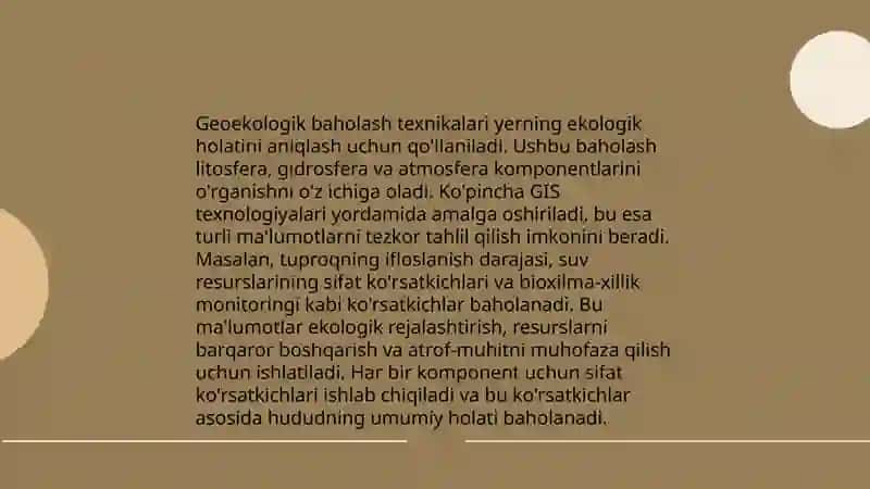 Geoekologik baholash bo'limi 3