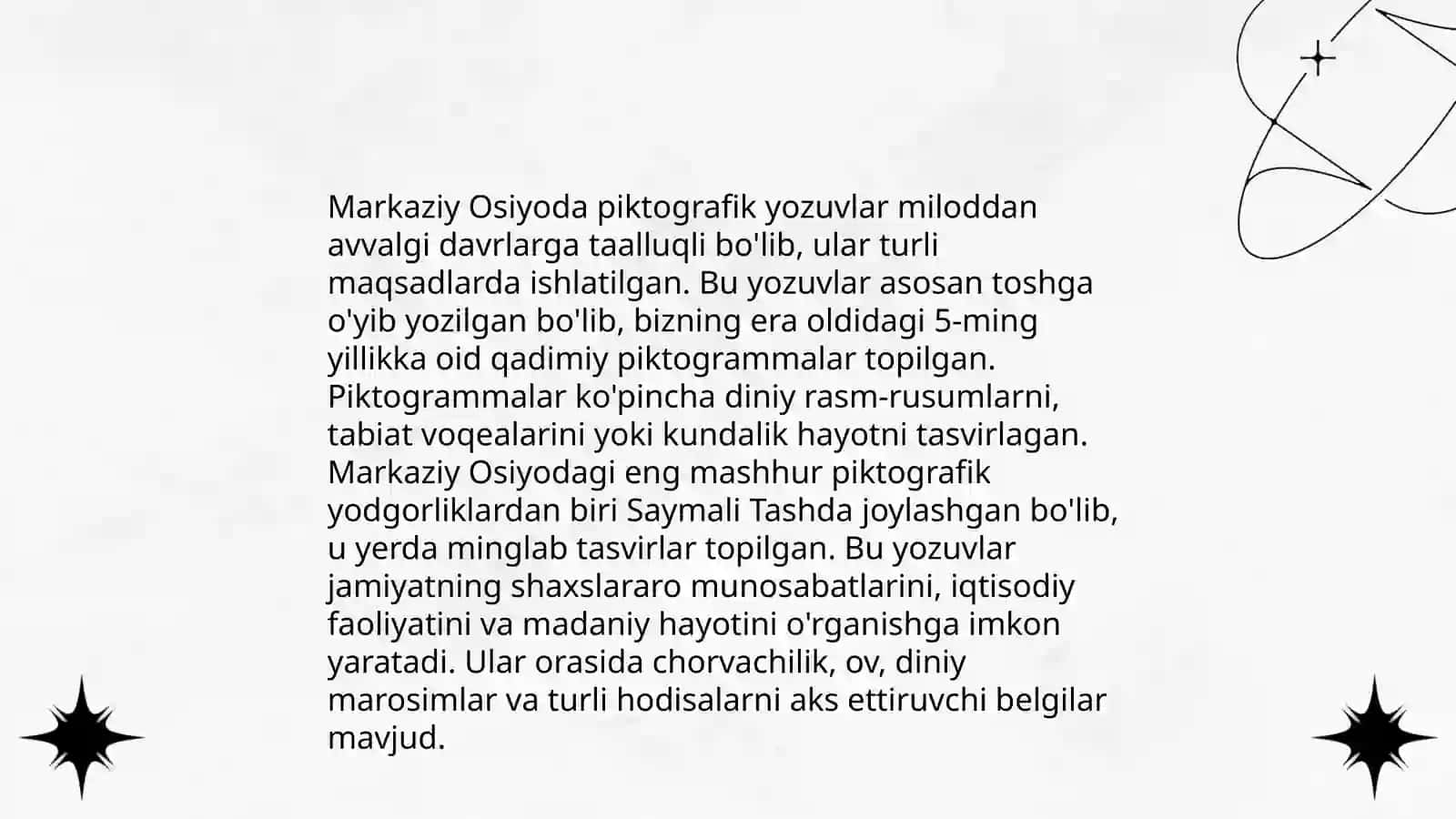 Markaziy Osiyo hududlarida piktografik yozuvlar 3