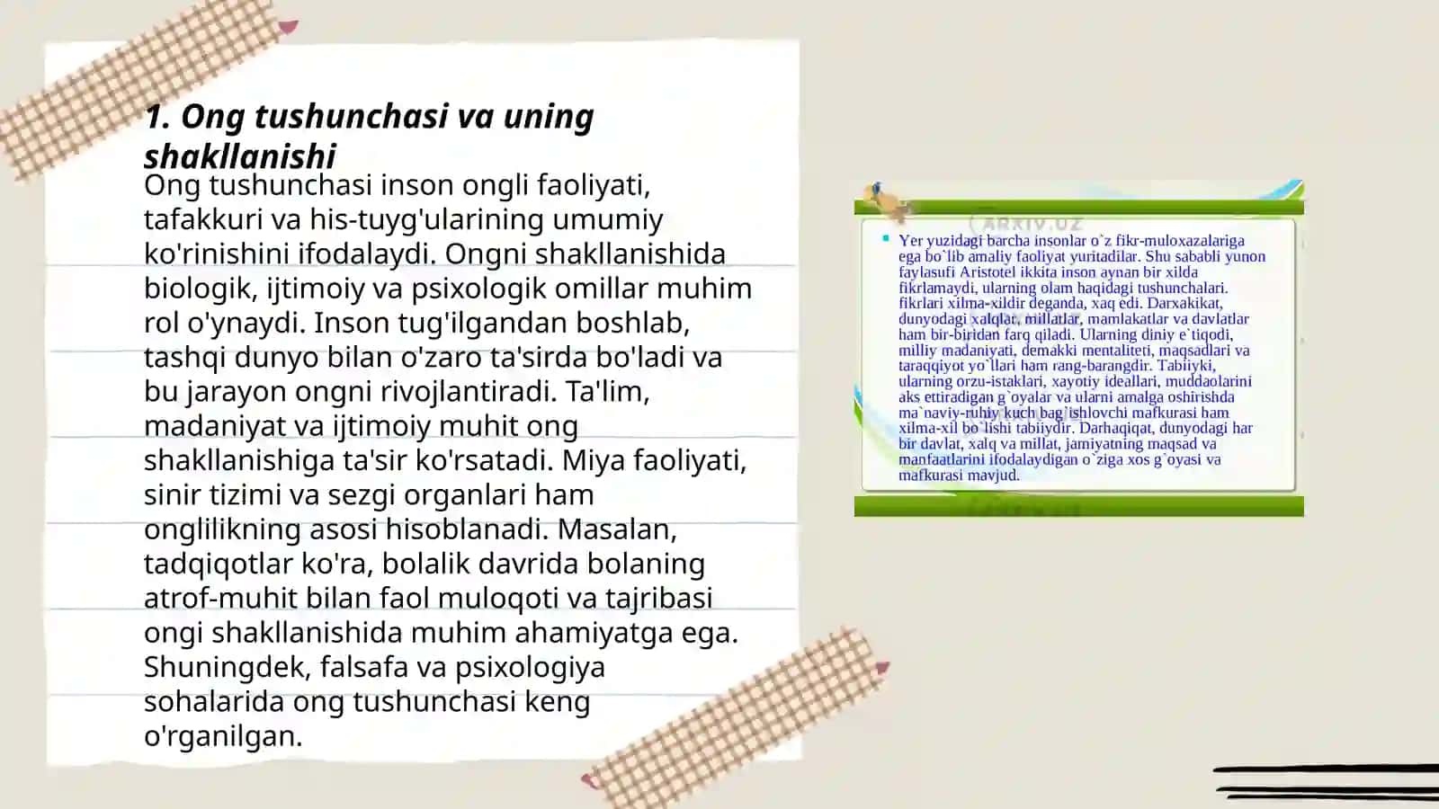 Ong taraqqiyoti va ongsizlik 3