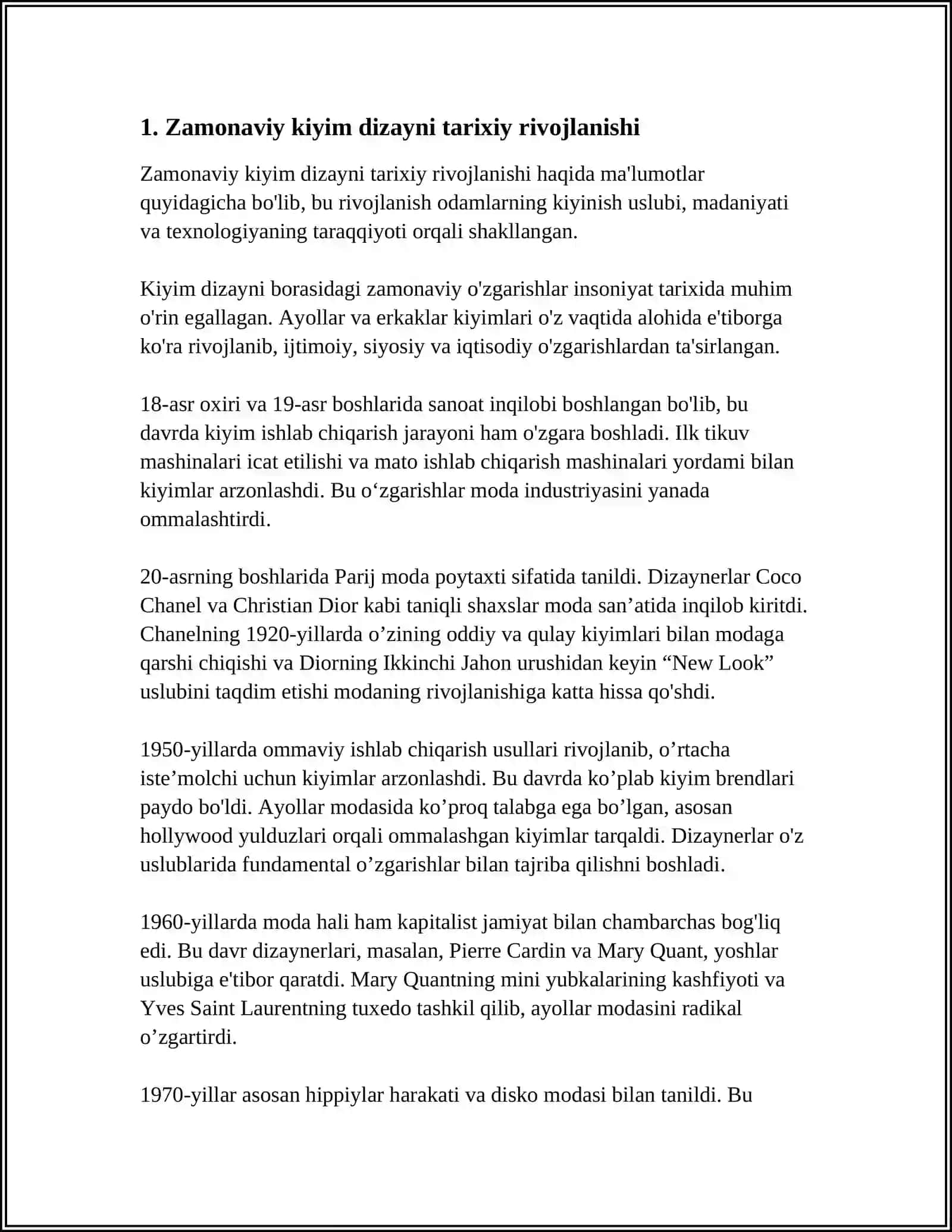 ZAMONAVIY KIYIM KONSTRUKTIV TUZILISHINI TAXLIL QILISH 3