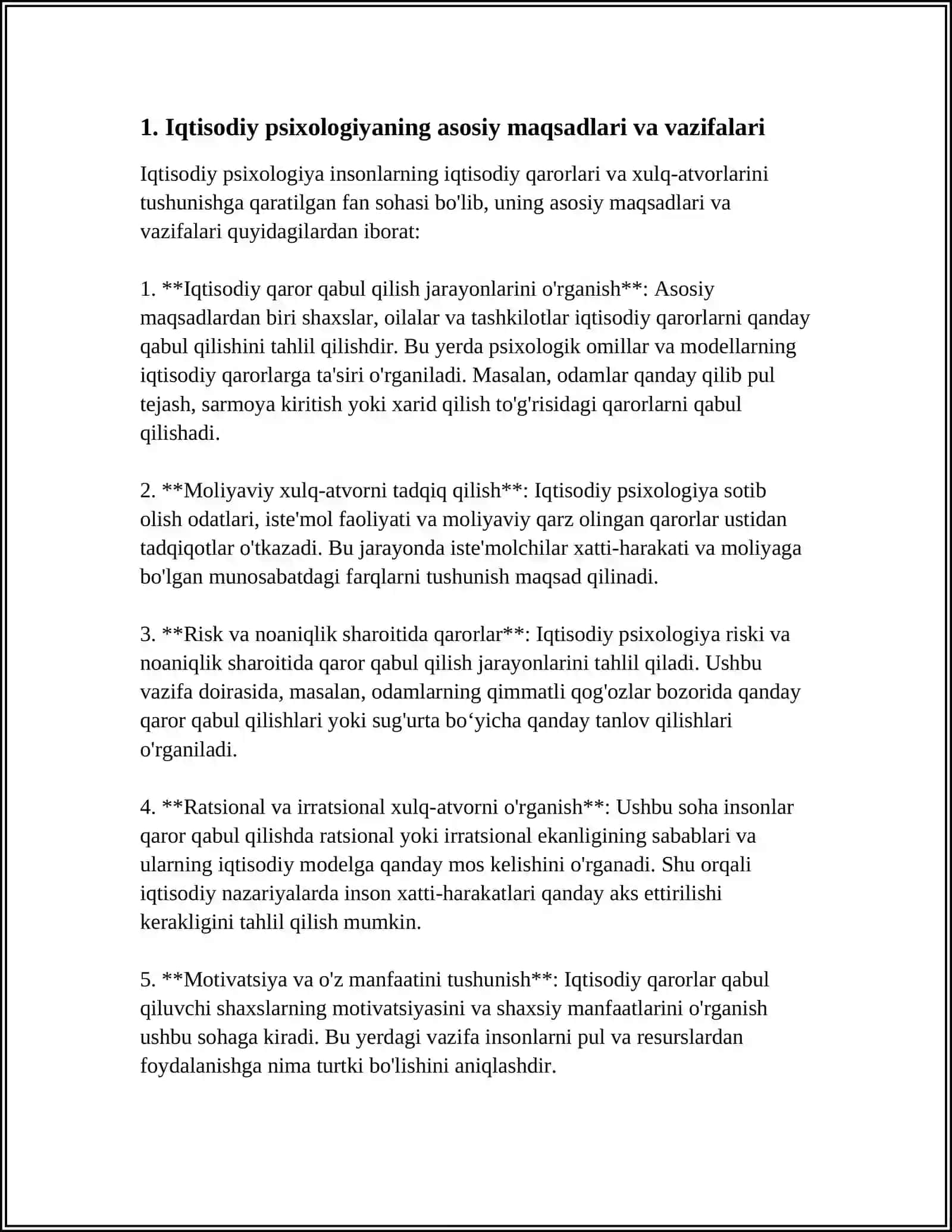 IQTISODIY PSIXOLOGIYASINING MAQSADI VA VAZIFALARI 3