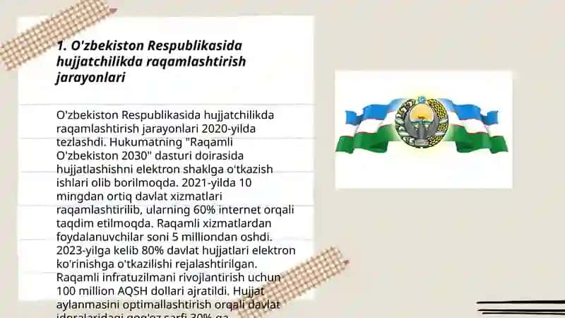 O'zbekiston Respublikasida hujjatchilikning takomillashuvi 3