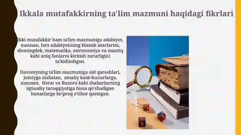 Abdurahmon Jomiyning ga Jaloliddin Dovoniyning ta'limiyaxloqiyqarashlari 3