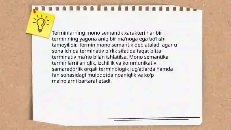 Terminlarning mono semantik xarakteri 3