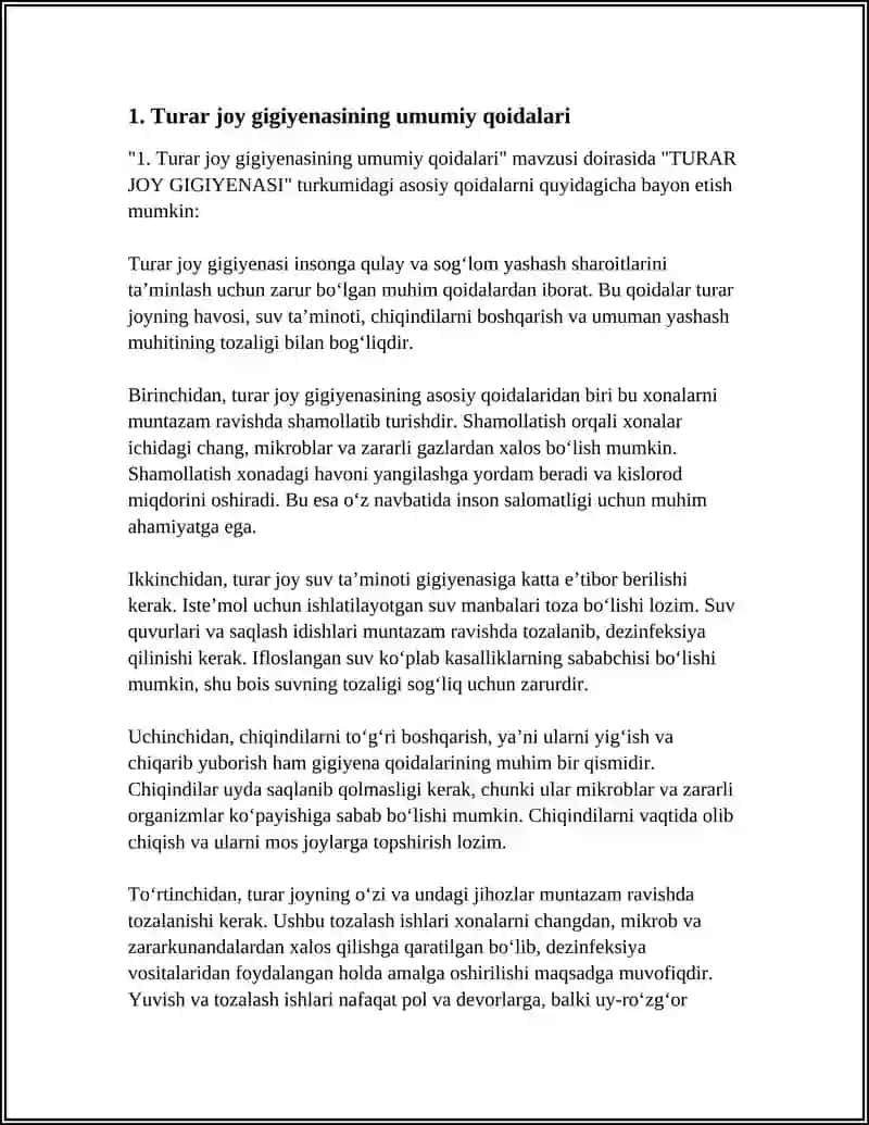 Turar joy gigiyenasi 3