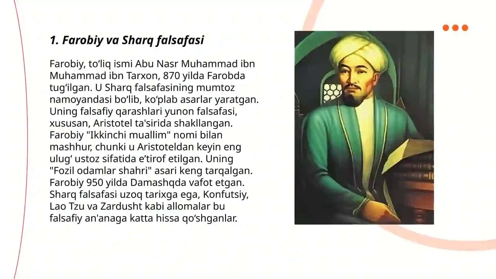 Sharq falsafasida Farobiyning falsafiy qarashlari 3