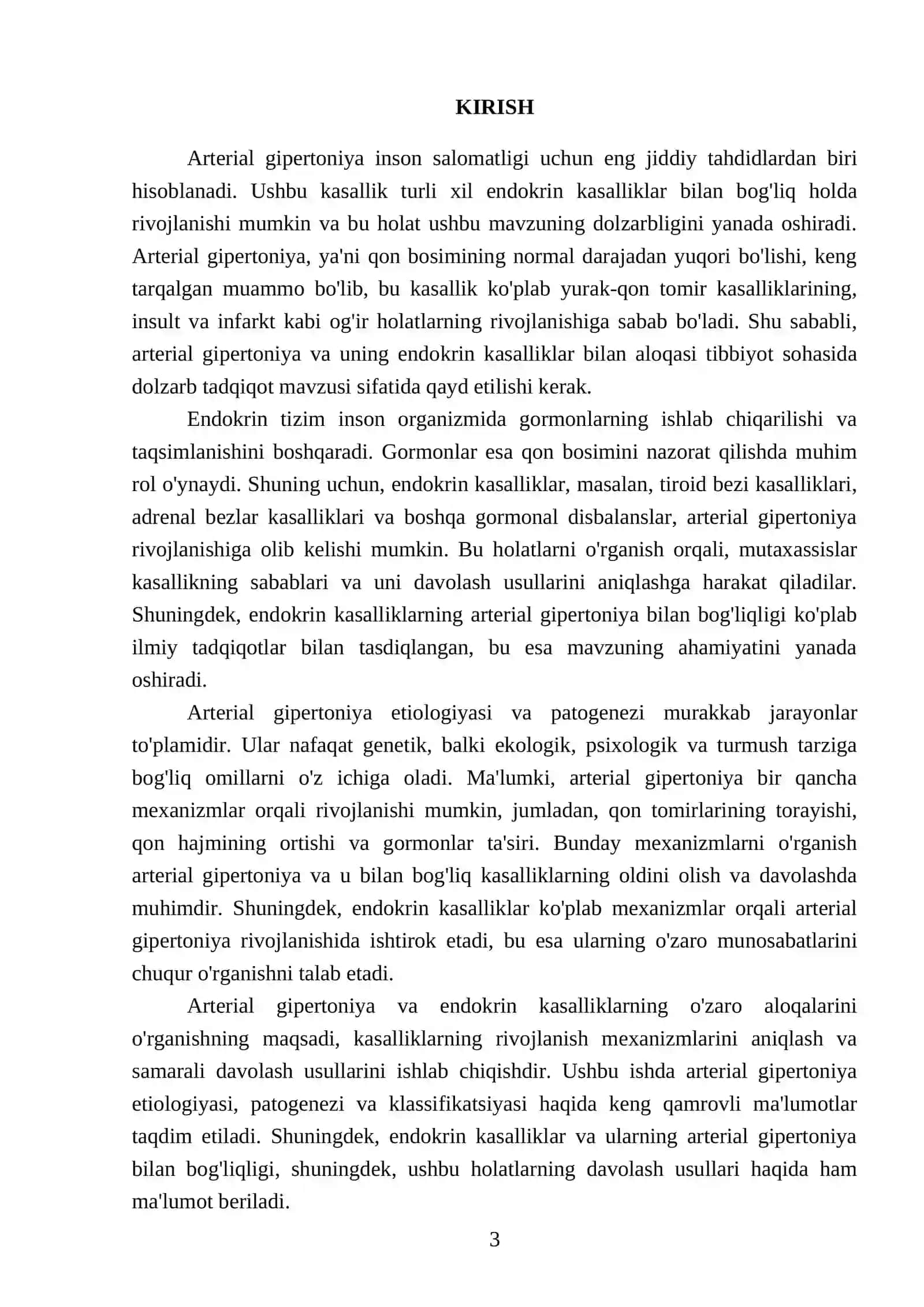 Arterial gipertoniya va endokrin kasalliklarrida kuzatiladigan arterial gipertenziya etiologiyasi, patogenezi va klassifikasiyasi 3